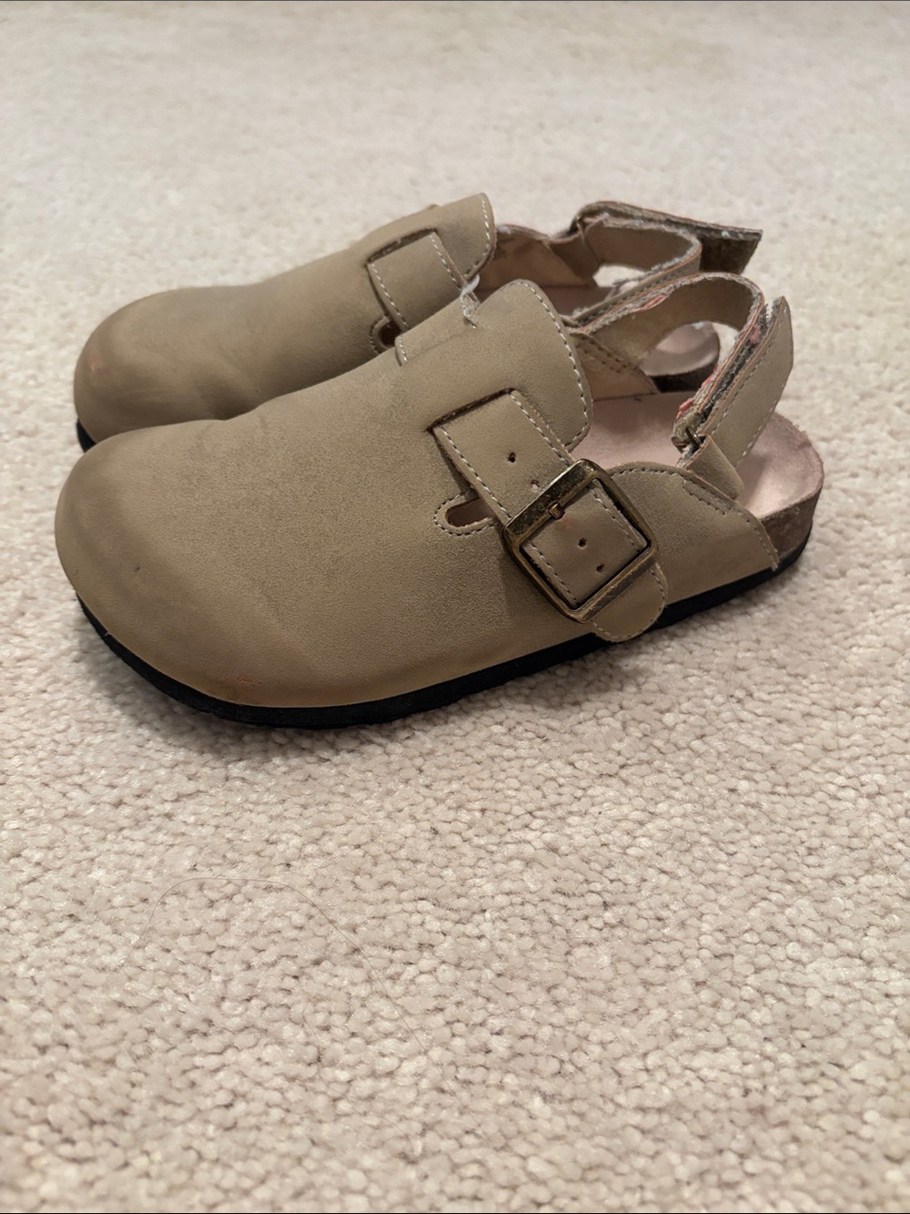 Kids Beige Buckle Sonoma Clog Sandals 12